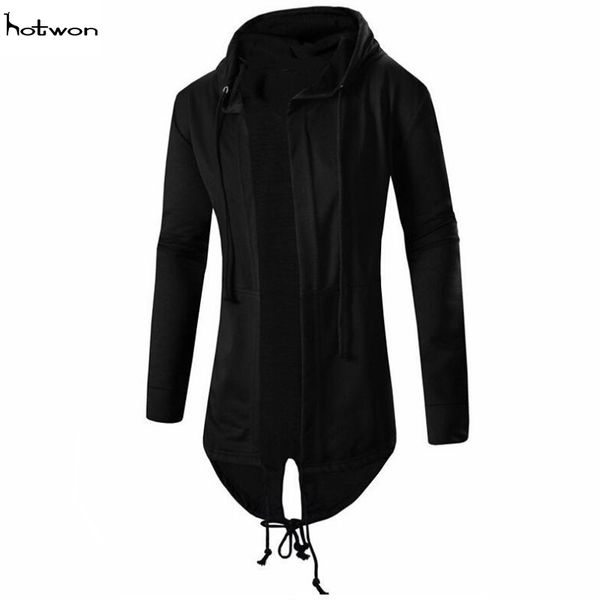 

new men hooded jacket long cardigan black ninja goth gothic punk hoodie black with white, Black;brown