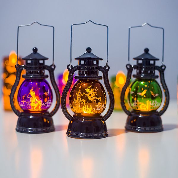 

new sic bo halloween decoration small oil lamp halloween retro laser pony light creative bar ghost festival atmosphere decoratio