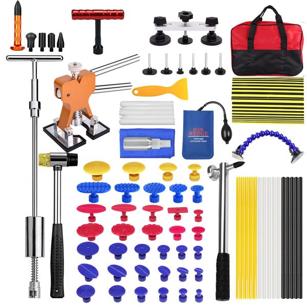 

pdr car repair dent puller set removal tool kit dent puller slide hammer rubber tool bag glue tabs for any car repair