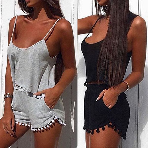 

new women's sun camisole casual tassels short pants summer suit new arrival, White