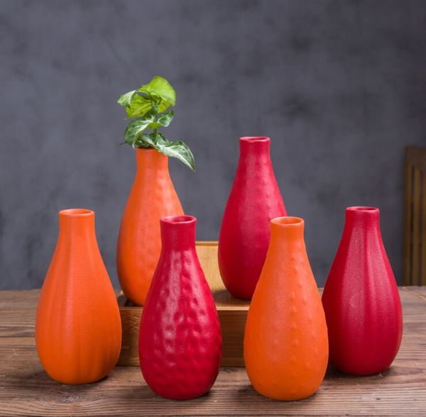 

tablevase black pottery yellow red high-end household daily flower intercalation decoration modern simple vase ceramics