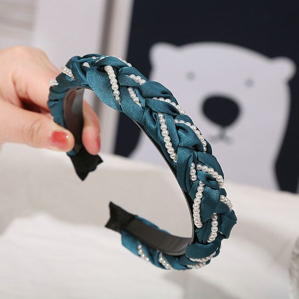 

2.4cm wide темперамент оголовье pearl twist bands braid fancy волос для младенцев прическа лучший волос style vtyvc, Black;brown