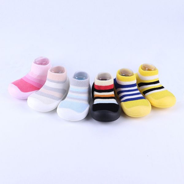 

winter warm baby boys girls cotton striped socks shoes anti slip floor walking soft soled shoe for 0-3 years old baby n