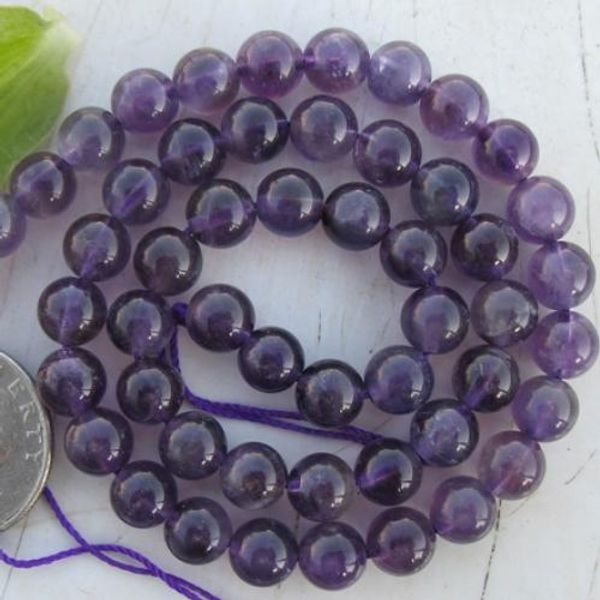 

2 стренг 15 дюймов 8мм аметист круглый gemstone loose бусы
