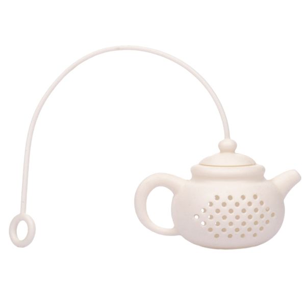 

creative silicone tea bag pot shape filter safely cleaning infuser tool-white tea strainers
