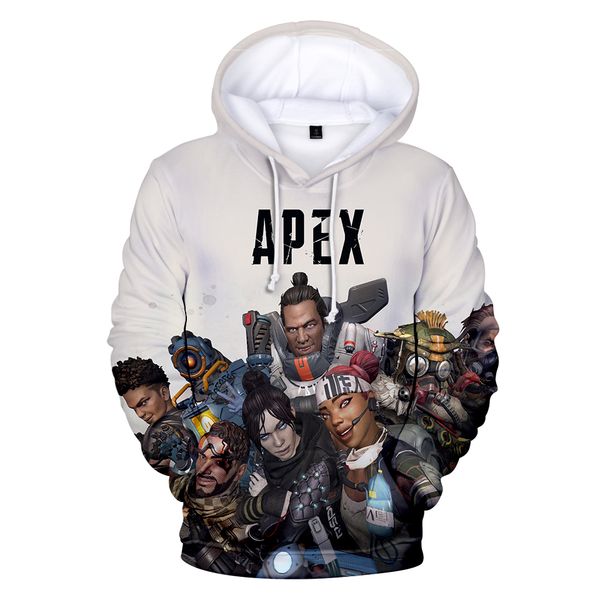 

2019 apex hoodie sweatshirts men/women fall winter warm fashion pullover 3d print apex legends hoodies white, Black