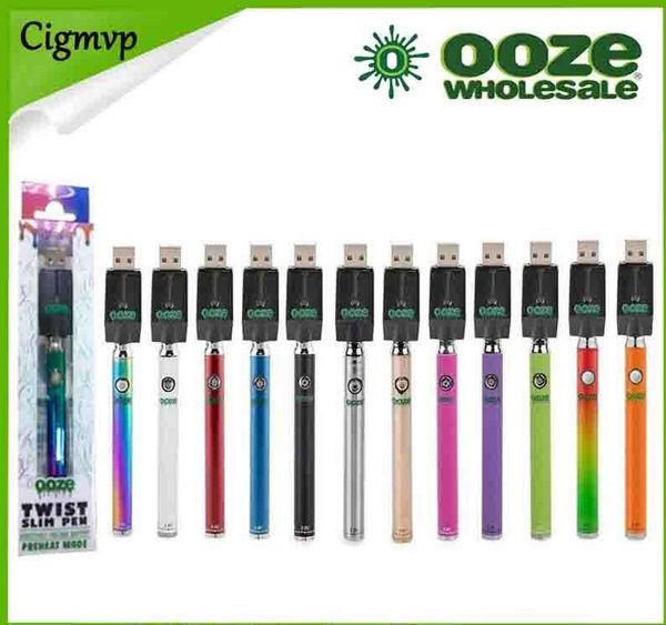 

OOZE Twist Preheat 350mah Battery Charger Kit variable voltage Preheat Bud Touch battery 510 thread Vape VS Vmod Palm Law Vision Spinner
