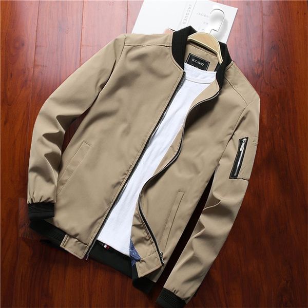 

hirigin winter men casual jacket fashion warm baseball coat slim outwear overcoat safari style zipper thin coats, Black;brown