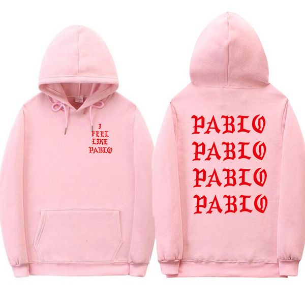 

new 2018 men's long sleeve sweatshirt i feel like pablo kanye west men hoodies hip hop streetwear hoody man clothing, Black