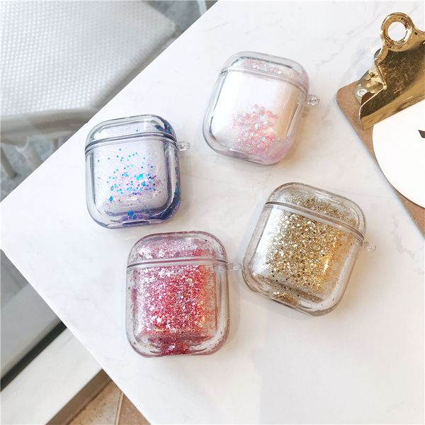 

1pcs diamond case shining glistening wave point for apple airpods1/2 protector cover for air pods airpod1/2 pc hard case