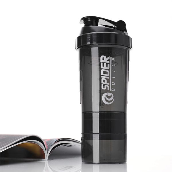 

new sports shaker bottle whey protein mixing bottle sports nutrition protein shaker fitness water with three-layer