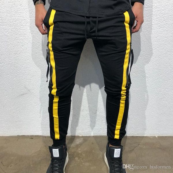 

Fashion Hip Hop Mens Pants With Zipper Skinny Male Popular Sport Pants European Hot Style Casual Mens Trousers