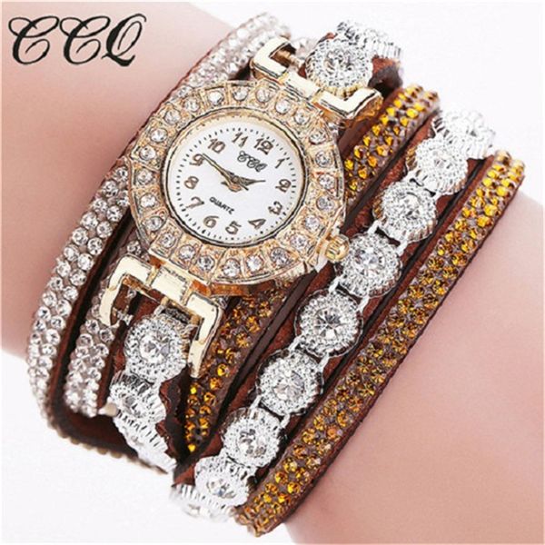 

fashion women's watches ccq women montre femme casual analog quartz ladies clock rhinestone watch, Slivery;brown