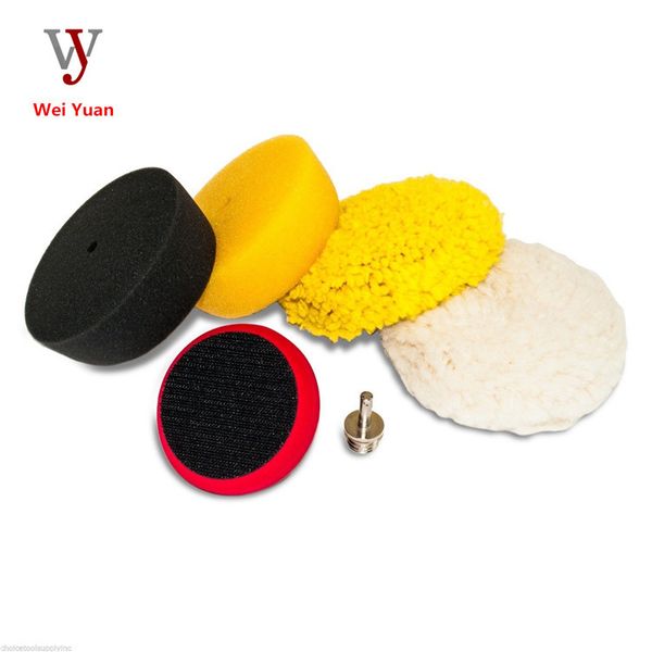 

car beauty wax 3-inch concave sponge polishing wheel set wool yarn roll polishing disc bei rong self-adhesive sponge round