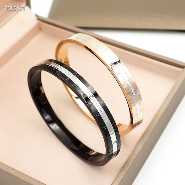 

luxury designer jewelry men bracelets stainless steel calendar bracelet fashion bracelet love bangle women luxury jewelry bangles 2020, Black