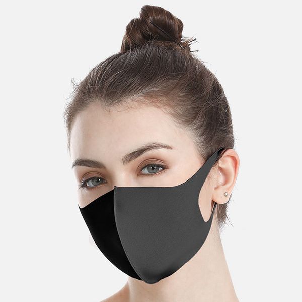 

black ice silk mask breathable washable dustproof face mask reusable anti pollution shield wind proof mouth cover masks ljjo7687