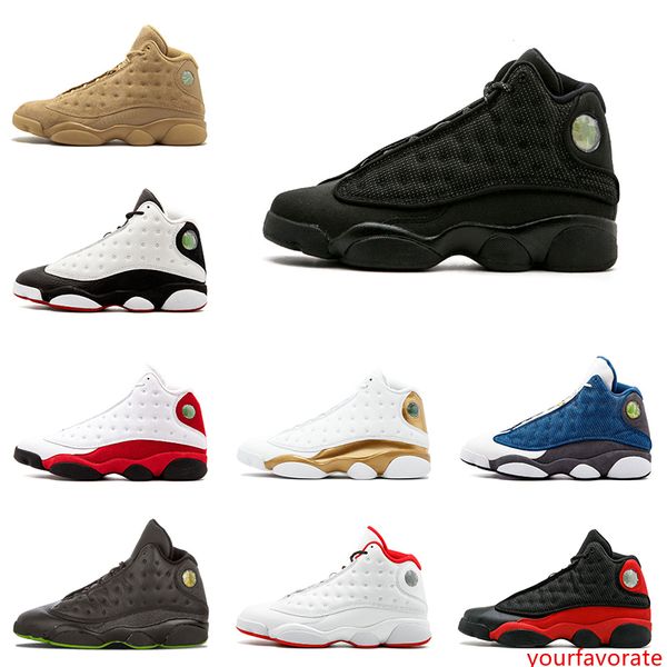 

wholesale 13s mens basketball shoes black cat bred chicago history of flight hyper royal wheat 13 trainers sneaker men sports shoe size 8-13