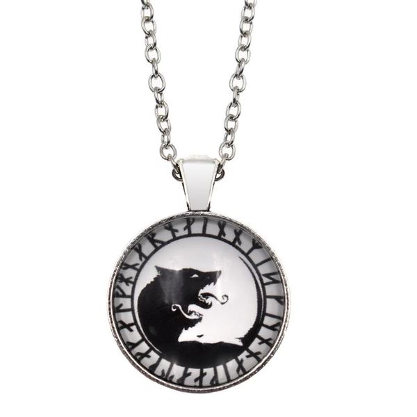 

focal20 streetwear multi viking necklace for men punk gothic norse amulet pendant necklace slavic talisman jewelry gift unisex, Silver