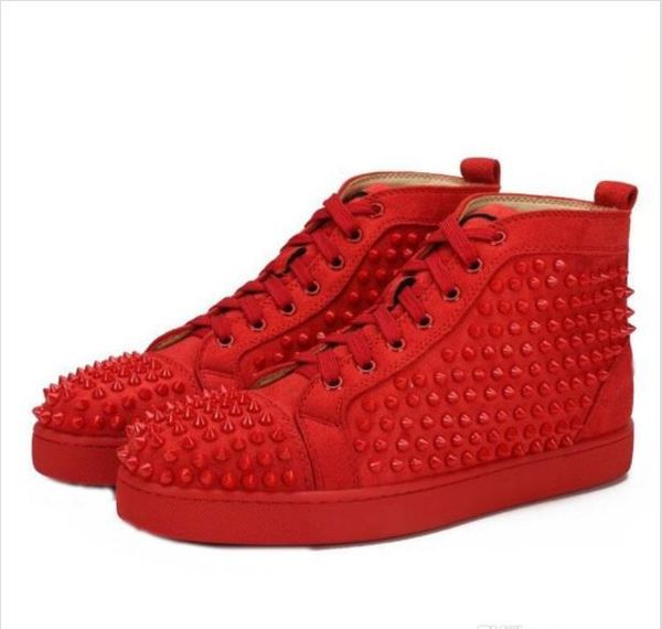 

designs shoes spike junior calf low cut mix 20 red bottom sneaker luxury party wedding shoes genuine leather spikes casual shoes 36-46 cu05, Black
