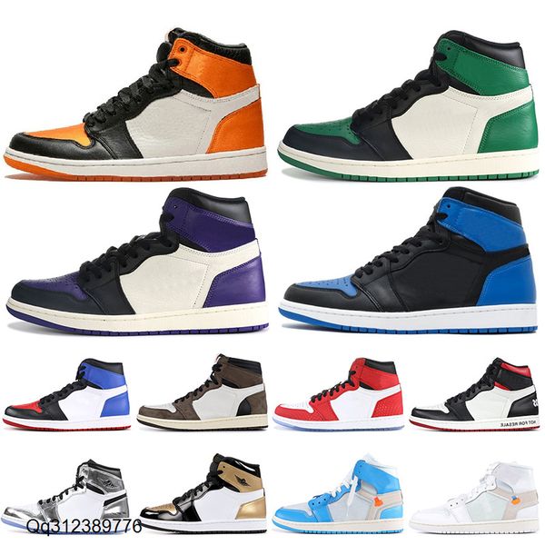 

brand 1 1s mens basketball shoes shattered backboard green purple royal blue chicago spiderman gym red women sneakers men shoes size 5.5-12