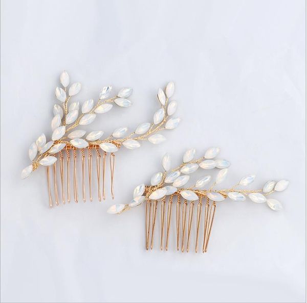 

bride's headdress, crystal hair comb, handmade jewelry hair plug, Silver