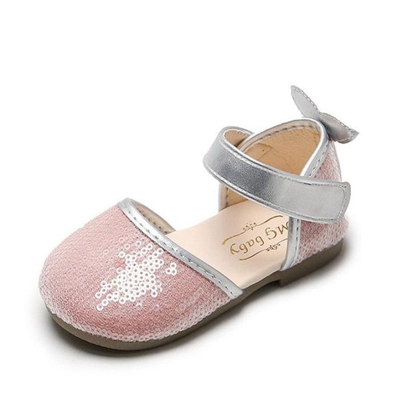 

girls summer casual shoes princess sandals children shoes glitter leather butterfly girls kids for party dress wedding, Black;grey