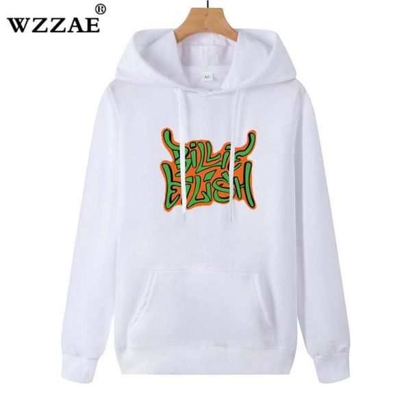 

billie eilish harajuku cute cartoon thin hoodie ladies men's autumn letter graphic sweatshirt hip hop street clothing hoodie wom, Black