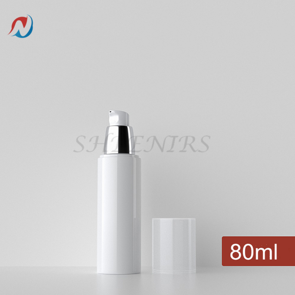 

3pcs 2.7oz 80ml empty refillable white plastic pp pump bottle cosmetic container liquid soap bottles travel lotion