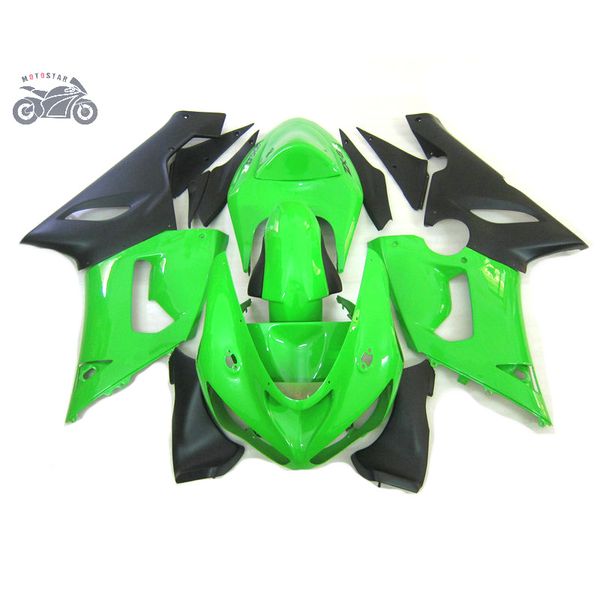 Motos kit carenagem para a Kawasaki Ninja ZX6R 636 05 06 carenagens de corridas de estrada preto verde definir ZX6R 2005 2006 carroçaria