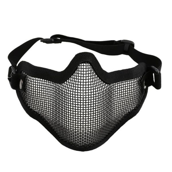 

reiz half lower face coverage helmets metal steel net mesh tactical protective mask for war game paintball hunting
