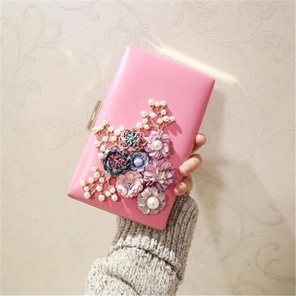 

brand new package kawai stereo flower woman hand bag lovely ladies fashion rhinestone yanbao three-dimensional flower diamond dinner bag