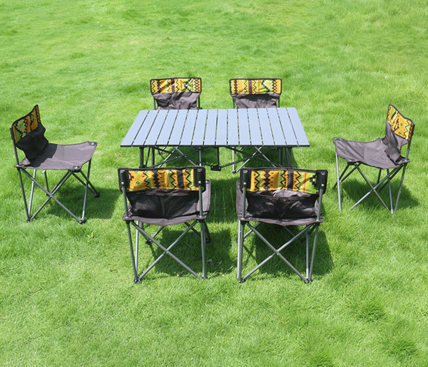 

delivery normal outdoor portable folding table and chair camping aluminum picnic table waterproof ultra light durable set
