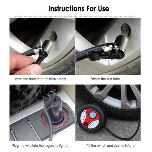 

car air pump 260 psi dc 12v portable electric mini tire inflator air compressor car auto pump