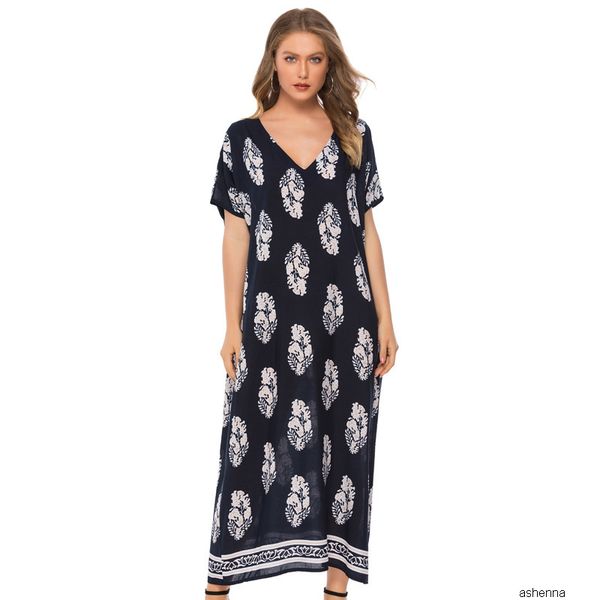 

womens designer summer wind print casual dressvohg, Black;gray