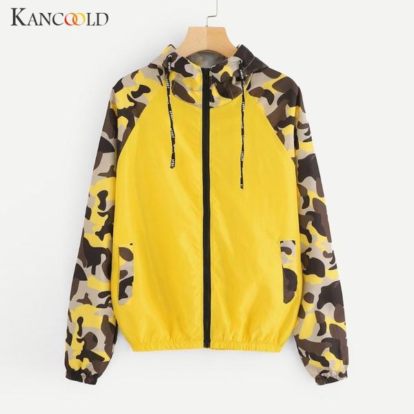 

kancoold coats women long sleeve patchwork hooded zipper pockets casual sport coat casual fashion new coat women 2019nov26, Black;brown