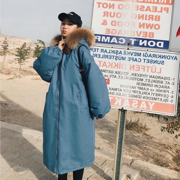 

hooded jackets parka winter jacket women bf short style winter 2019 new chic korean hat loose pastel goth coat polyester fiber, Tan;black