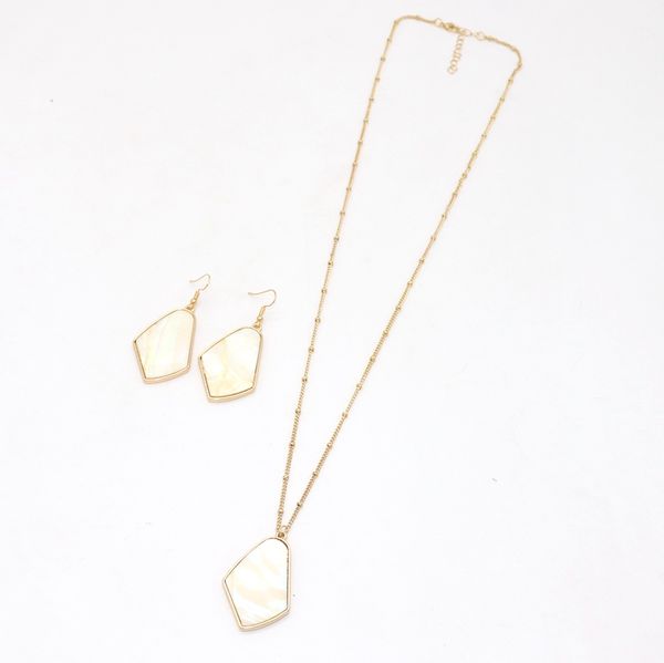 

kite necklace earring set, kc durzy shell stone acrylic pendant gemstone druzy jewelry nice gift ing, Silver