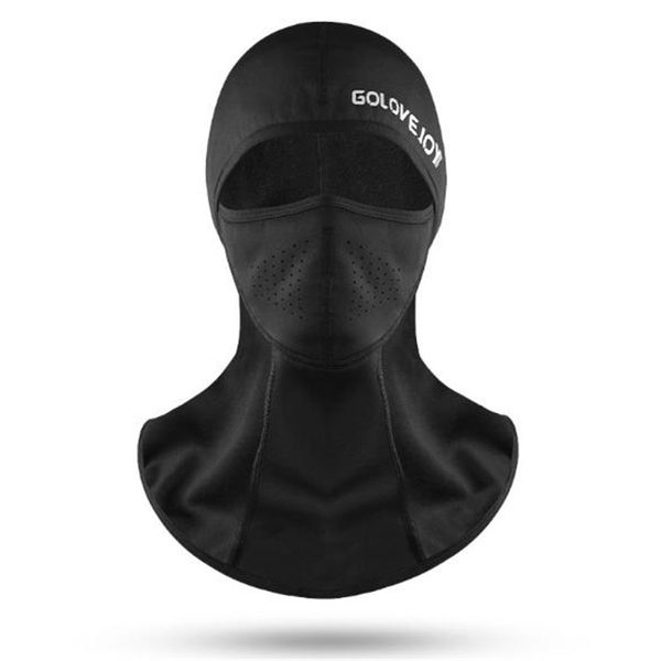 

sports face mask hat golovejoy tj18/tj19 thermal fleece windproof cycling headscarf hiking warm helmet beanies, Black