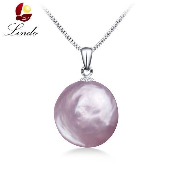 

clearance sale natural purple pink baroque pearl pendants for women elegant silver 100% freshwater pearl necklace jewelry