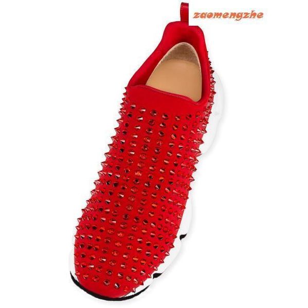 

new donna sock studded spikes sneakers red bottom mens womens spikes studded shoes size35-46, Black