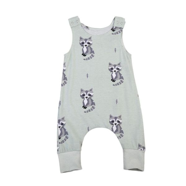 

newborn baby boys girls summer clothing cat ptint sleeveless romper jumpsuit one-pieces baby clothes 0-18m, Blue