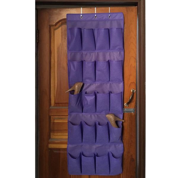 

hanging shoe/flower organizer non-woven 20 pocket storage rack behind door nail bedroom tie waistband holder space saver
