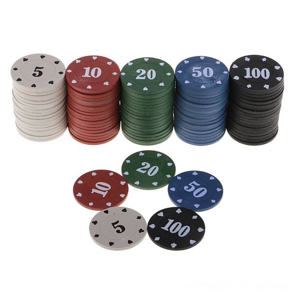 

100pcs round plastic chips casino running wear athletic & outdoor apparel poker card game baccarat counting accessories dice entertainment c, Black;blue