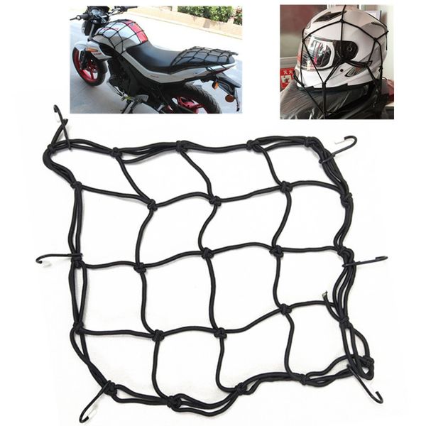

6 hooks motorcycle bike hold down helmets cargo luggage mesh net bungee black ca