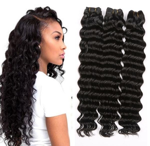 Deep Wave Bundles Brasilianische Echthaarverlängerungen Großhandel für lockiges Haar