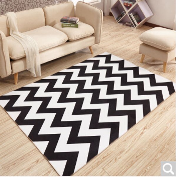 

new nordic 3d printed geometric simple black white carpet bedroom living room sofa rug table yoga mat decorative non-slip mat