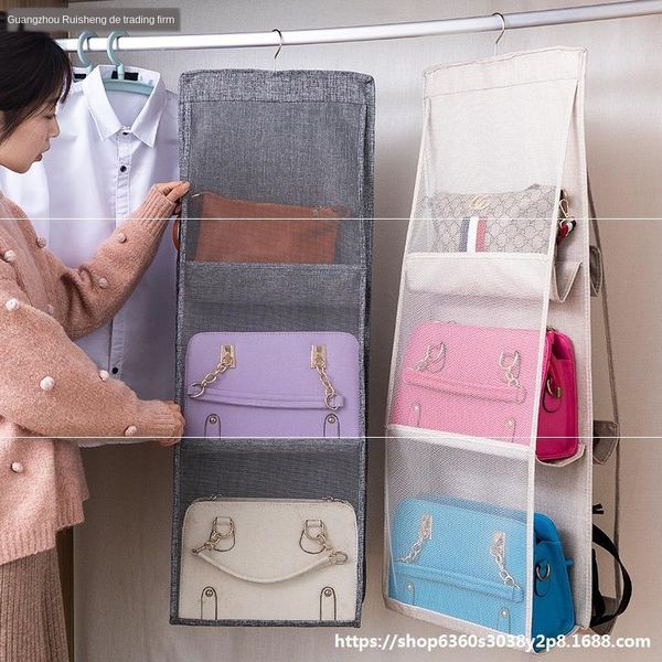 

style wardrobe household linen hanging artifact rack hanging bag wardrobe storage storage bag
