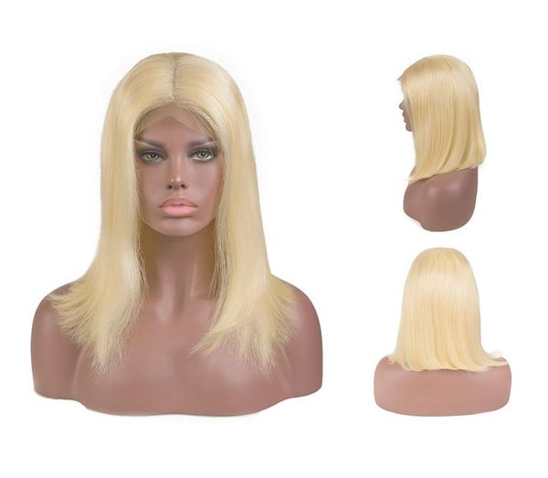 

16 inch blonde lace front wig brazilian 613 short bob lace front human hair wigs for black women natural colors bob wigs
