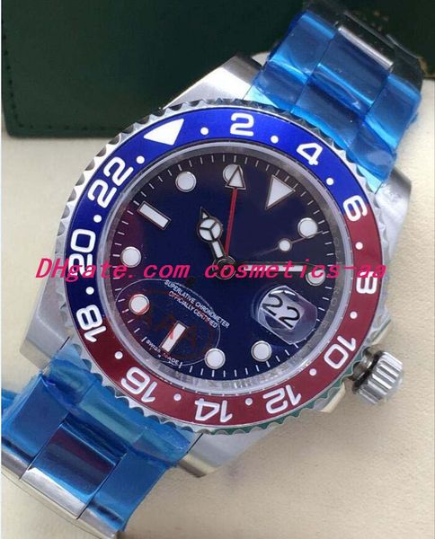 

luxury watches new ii 116719 white gold blue & red 24hr ceramic bezel 40mm automatic fashion men's watch wristwatch, Slivery;brown