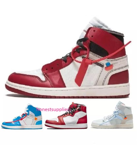 

1s качество новый 1 чикаго красный порошок синий unc мужчины и женщины баскетбольная обувь белый спортивный спорт кроссовки кроссовки